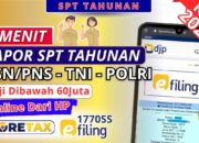 Cara Lapor SPT Tahunan ASN, TNI, POLRI Online Penghasilan di Bawah Rp60 Juta