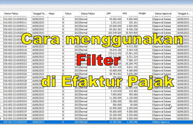 Cara Menggunakan Filter di Aplikasi e-Faktur Terbaru